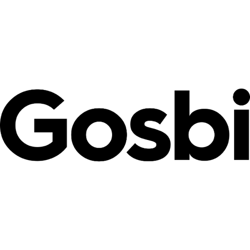 Logotio de la marca Gosbi  de alimentación para perros y gatos en la sección la tienda de la clínica veterinaria El Jardín